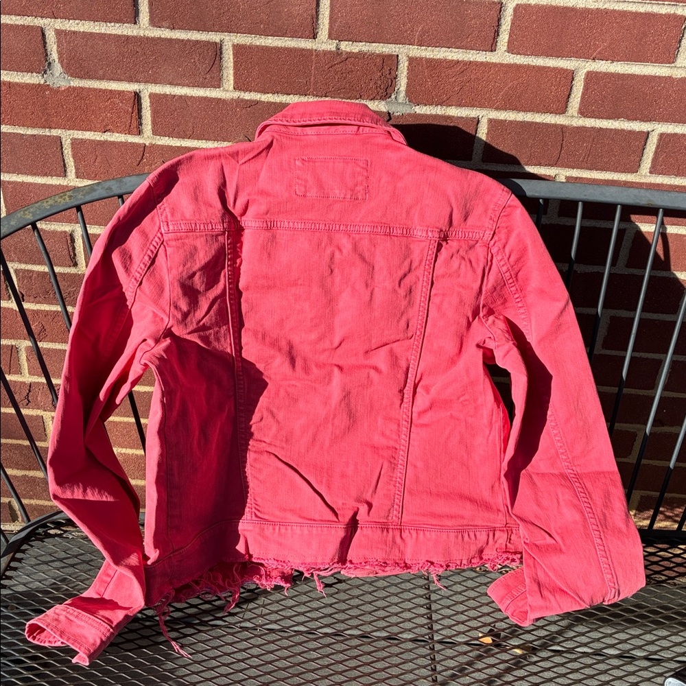 Coral Pink LOFT Denim Jacket -Small - Picture 4 of 7